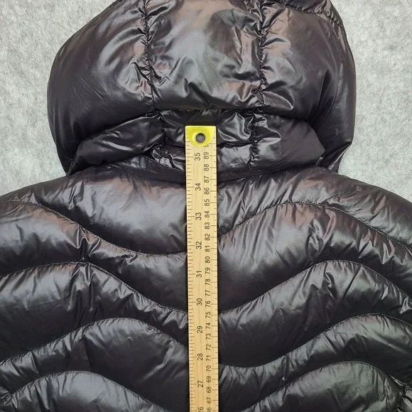 Andrew Marc Down Packable Maxi Jacket Women XL‎ Black 650 Fill Removeable Hood - Picture 9 of 13